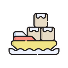 Ship Order Icon Vector Illustration. Flat Outline Cartoon. Shopping And Ecommerce Icon Concept Isolated Premium Vector