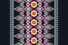 Geometric Ethnic Flower Pattern For Background,fabric,wrapping,clothing,wallpaper,Batik,carpet,embroidery Style.