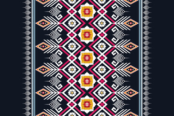 Geometric ethnic flower pattern for background,fabric,wrapping,clothing,wallpaper,Batik,carpet,embroidery style.