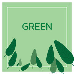 Nature Background with green leaves. Eco green design for poster, banner with copy space. Vector Illustration