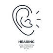 Hearing editable stroke outline icon isolated on white background flat vector illustration. Pixel perfect. 64 x 64.