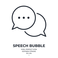 Wall Mural - bubble speech editable stroke outline icon isolated on white background flat vector illustration. pi