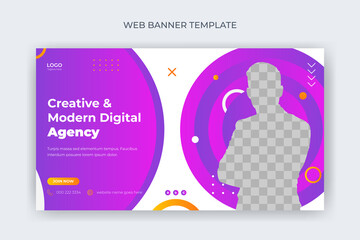 Wall Mural - creative digital marketing business website screen cover banner social media post web design landing