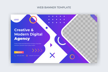 Wall Mural - creative digital marketing business website screen cover banner social media post web design landing