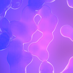 Aufkleber - Background with flying neon drops of liquid modern template for graphic design. 3d rendering digital illustration