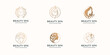 collection of beauty logo.collection of beauty spa woman design with gold color branding inspiration