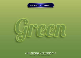 Poster - Green text editable effect. minimalist style