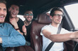 © ASDF - close up.happy friends talking in the car.