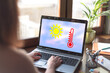 Leinwandbild Motiv Heat wave concept on a laptop screen