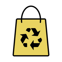 Poster - Shopping Bag With Recycle Sign Icon