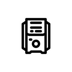 Poster - cpu vector icon. computer component icon outline style. perfect use for logo, presentation, website, and more. simple modern icon design line style