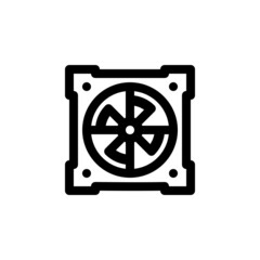 Poster - computer fan vector icon. computer component icon outline style. perfect use for logo, presentation, website, and more. simple modern icon design line style