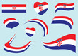 flags of Croatia - vector hearts and wavy shapes