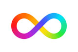 Fototapeta  - Rainbow Infinity symbol isolated on white background. Vector