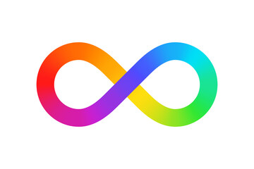 rainbow infinity symbol isolated on white background. vector