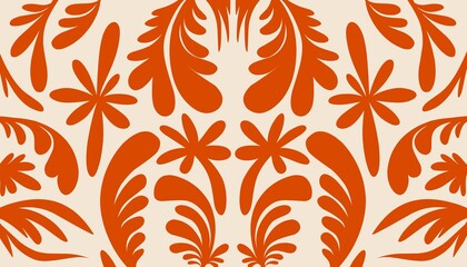 Poster - Simple style ornamentation. A pattern of abstract organic forms that are hand-drawn. Collage of contemporary floral prints. Fashionable templates for design.