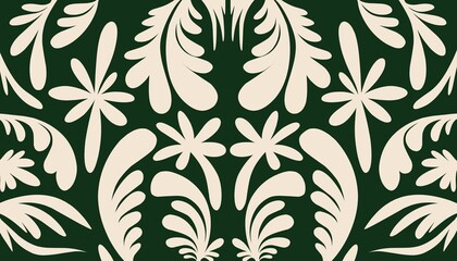 Poster - Simple style ornamentation. A pattern of abstract organic forms that are hand-drawn. Collage of contemporary floral prints. Fashionable templates for design.