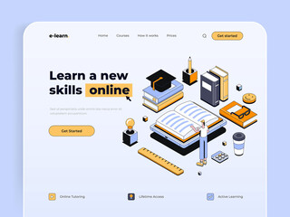 Wall Mural - modern isometric design concept of online shopping for website and mobile website. landing page temp