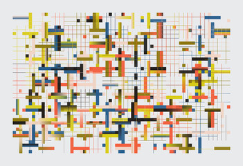 Aufkleber - bauhaus aesthetics graphics art made vector geometric shapes and abstract forms
