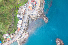 Aerial View Of Bitou Port, Northeast Corner, New Taipei City, Taiwan.