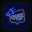 © bohlam - Quiz Time Neon Sign On Brick Wall Background Vector