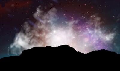 Wall Mural - Image of outer space with beautiful stars