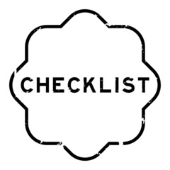 Poster - Grunge black checklist word rubber seal stamp on white background