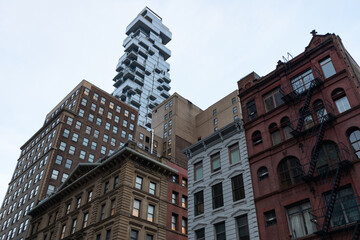 Wall Mural - Old and Modern Buildings and Skyscrapers in Tribeca of New York City