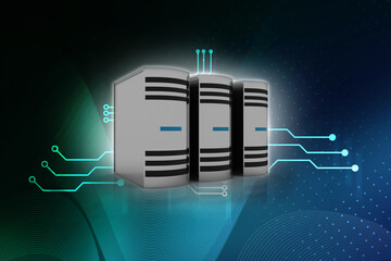 Poster - 3d rendering Database storage illustration
