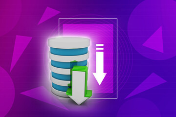 Poster - 3d rendering Database storage illustration
