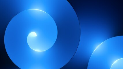 Wall Mural - 3d rendering, abstract modern minimal wallpaper with spiral helix shape glowing over the blue backgr