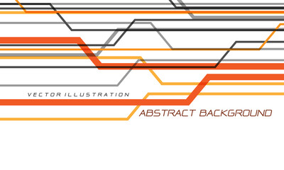 Poster - Abstract orange yellow grey circuit cyber line on white design modern creative futuristic technology vector