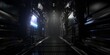 light in the tunnel corridor in a sci-fi building	