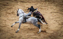 Bullfight On Horseback Madrid Spain