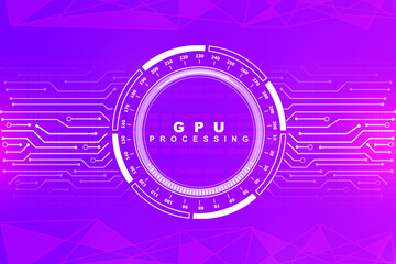 Poster - 2d illustration gpu futuristic background
