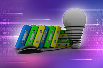 Poster - 3d rendering Binder around bulb
