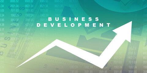 Poster - 2d rendering Stock market online business concept. business Graph
