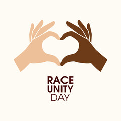 Race Unity Day vector. Hand heart love gesture silhouette icon vector. Palm of hand in heart shape design element. Second Sunday in June. Important day