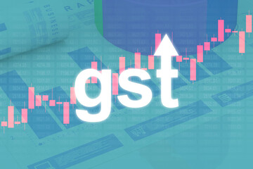 Poster - 2d rendering Stock market online business concept. business Graph with GST
