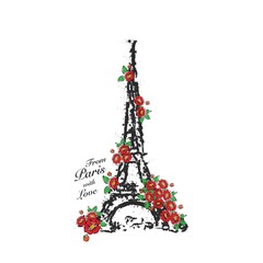 Paris Eifel tower flowers card