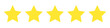 © ROMAN RYBALKO - Star golden icon. Customer feedback concept. Vector 5 stars rating review. Quality shape design. Vector yellow isolated five stars.
