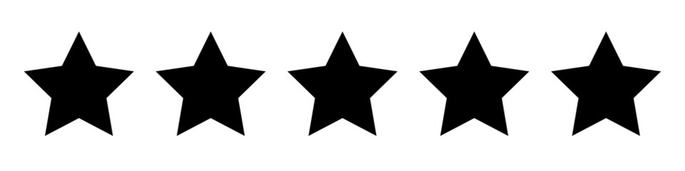 star black icon on white background. customer feedback concept. vector 5 stars rating review. qualit