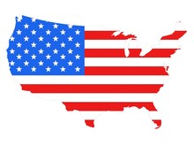Us/america/states Country Flag Map 4th July Independence Day In 3d