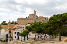 Ibiza, Spain -  The Old Town Of Eivissa With Fortress Walls, The Drawbridge Of The Walls