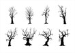 Scary, creepy tree silhouette collection