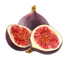 Purple Figs Isolated On White Background.