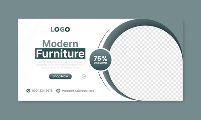 Modern furniture web banner template,social media and web advertising.