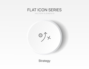 Poster - Strategy symbol. Sport tactical board sign, tactics icon. Tactical plan board, modern and editable tactics icons. Strategy icon. Icon for war, line, measure, move, assault, motion, movement.