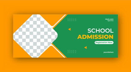 School admission web banner post or social  media banner  design