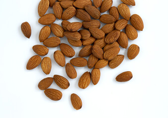 Wall Mural - heap of peeled almond nuts, close up